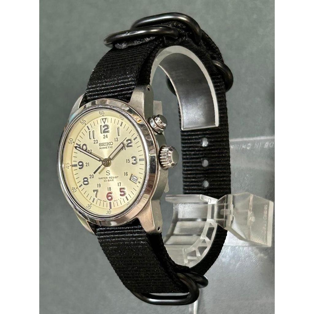 Used Perfectly Working Condition [New Secondary Battery] SEIKO SUS Military 5M42-0G20 Pearl Dial