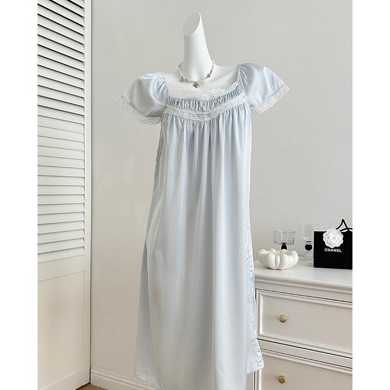 

Маленький Гуай Французский Сладкий Женский Пижамный Комплект: Весенне-летнее платье с коротким рукавом из ледяного шелка в пасторальном стиле M