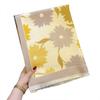 Sunflower Pattern Autumn and Winter New Imitation Cashmere Scarf for Women Warm and Thickened  Versatile Long Shawl and Scarf