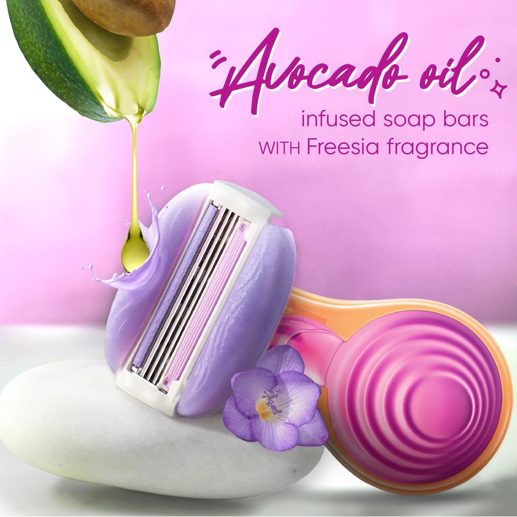 Gillette Venus Snap Hair Remover| Women Body Razor| Pack of 1 | Compact case | Soap gel bar with avocado