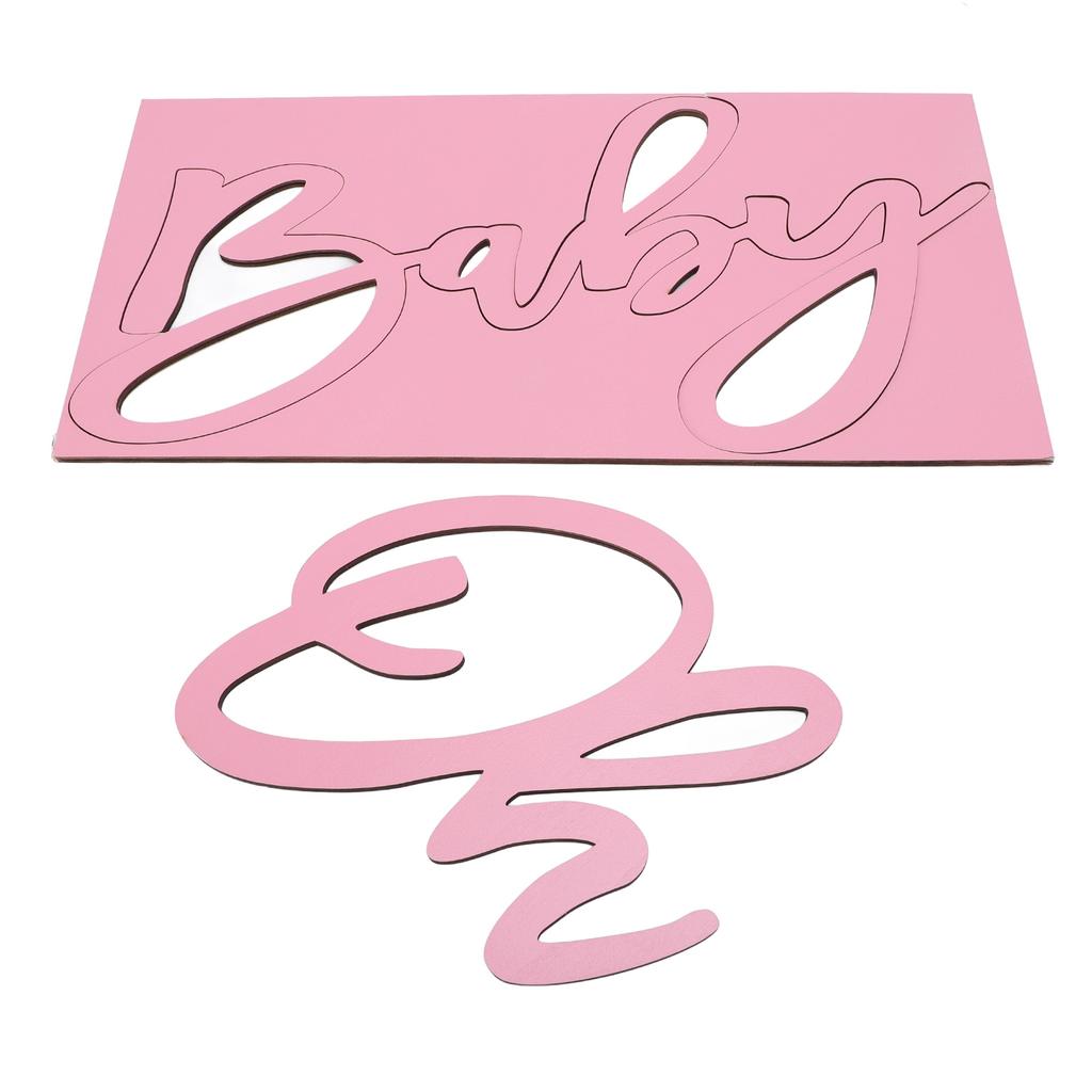 Oh Baby Dřevěná cedule Oh Baby Sign Výřez pro Gender Reveal Párty Dekorace do školky