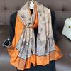 180*90cm muffler fashion Luxury Brand Scarf Women New Style Fashion Color Matching Print Silk Lady Popular Headcloth Beach Shawl