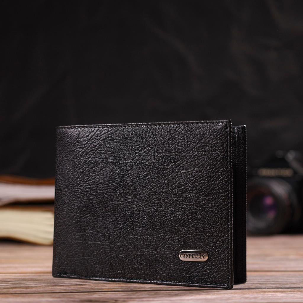 Genuine Leather Wallet for Men CANPELLINI 21764 Black