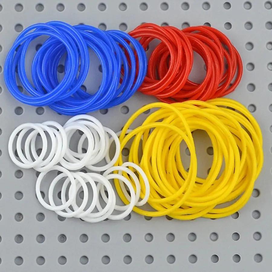 10Pcs 2x2 3x3 4x4 5x5 Rubber Band Belt For Leduo Technic Elastic Cross Section Round Pulley Compatible 85543 85544 85545 85546