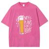 Unisex Fit Washed Tees MY PLANS FOR TODAY Beer Printed Women Men T-Shirt Cotton Oversized Funny Graphic Tees for Men Tops