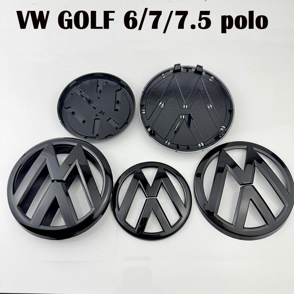 Für VW Golf 6 MK6 5K0853601C 5K0853630 Volkswagen 135mm Auto Frontgrill Emblem und 110mm Heckklappen Emblem Deckel Logo Zubehör Nh8