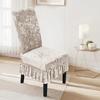Gold Diamond Velvet Skirt Edge Chair Cover Ruffled Edges Universal Anti-slip Chair Cover Solid Color Removable