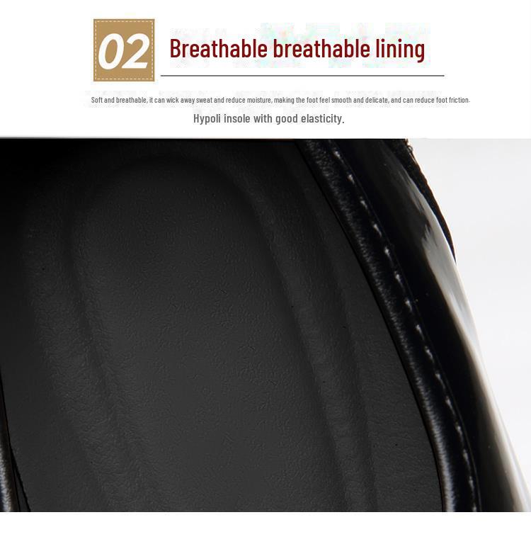 Men's Versatile Korean-Style Patent Leather Pointed-Toe Slip-On Shoes