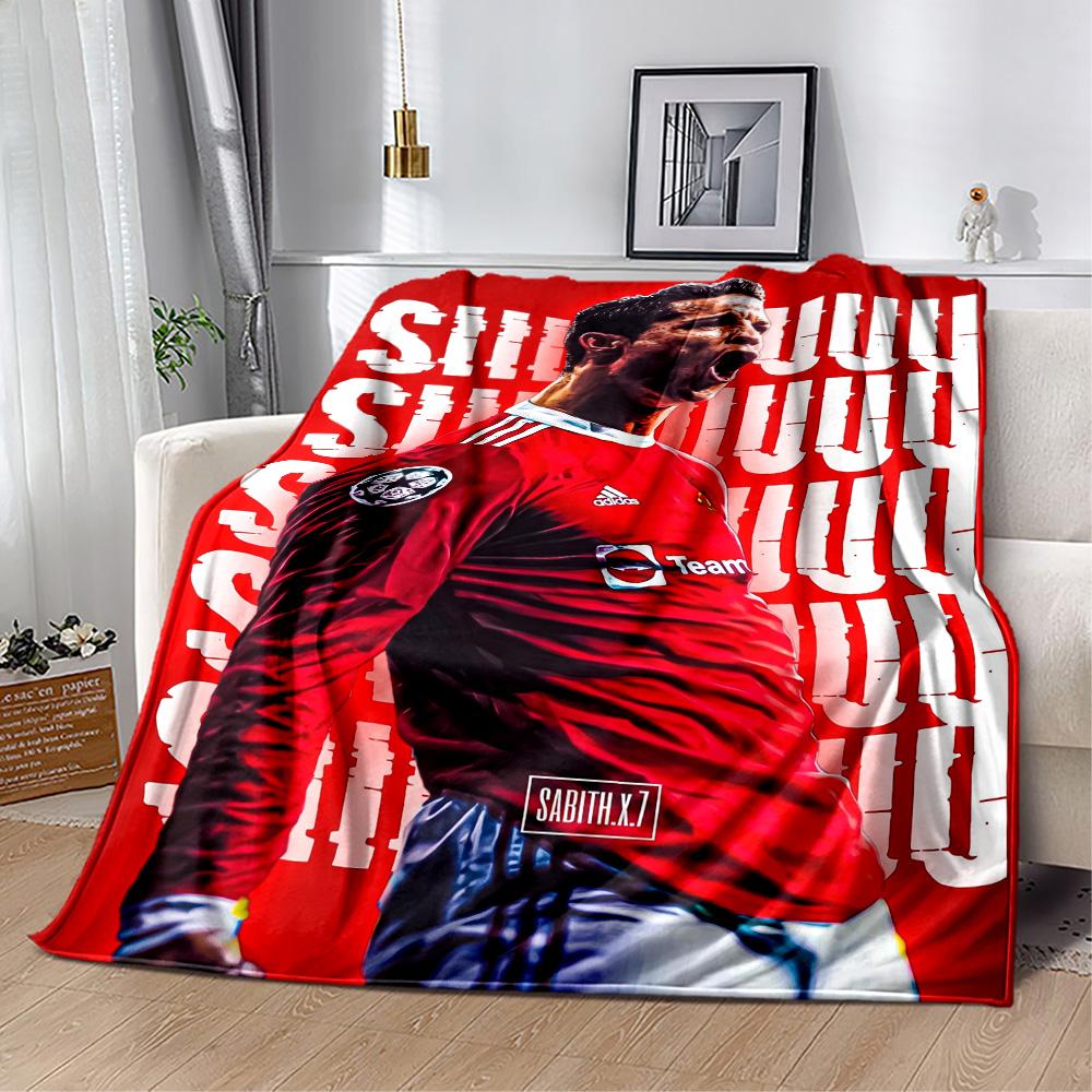 Ronaldo's Legacy Sports Blanket Durable Comfort Great for Seaside Picnics Office Chair Four Seasons Universal Stylish Decor Gifts For Family Or Friend