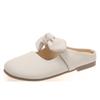 Frühling Neue Französische Zarte Schleife Slipper für Draußen Damen Zehenbedeckte Hausschuhe