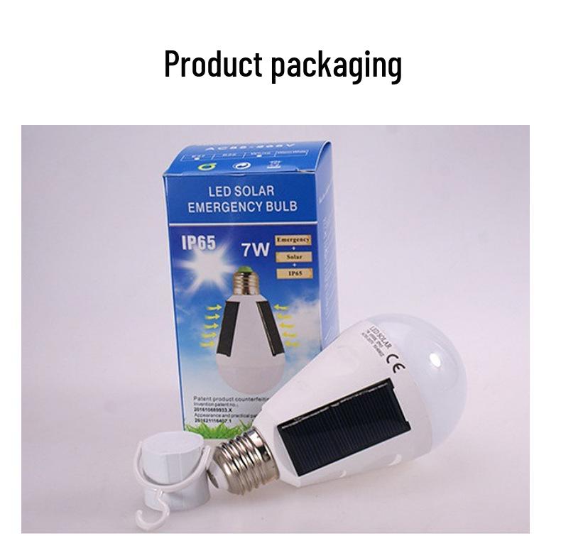 LED Solar Emergency Outdoor Light Bulb for Night Markets & Street Stalls—Low-Carbon Charging Lamp