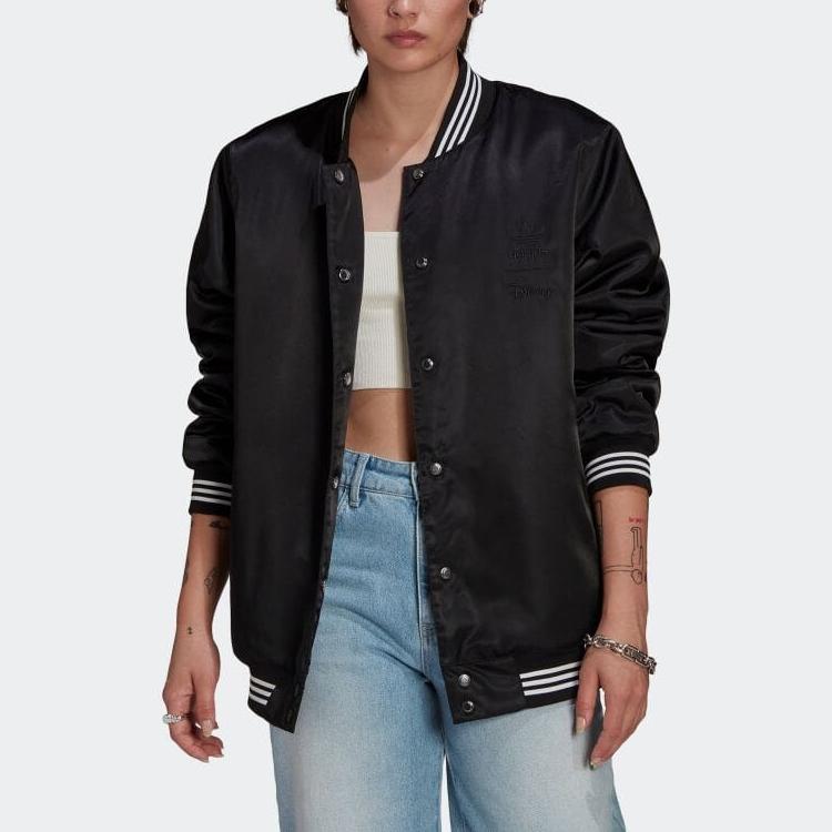 adidas Originals X Disney Bambi Pattern Warm Baseball Cotton Jacket Women Jacket Black HE6867