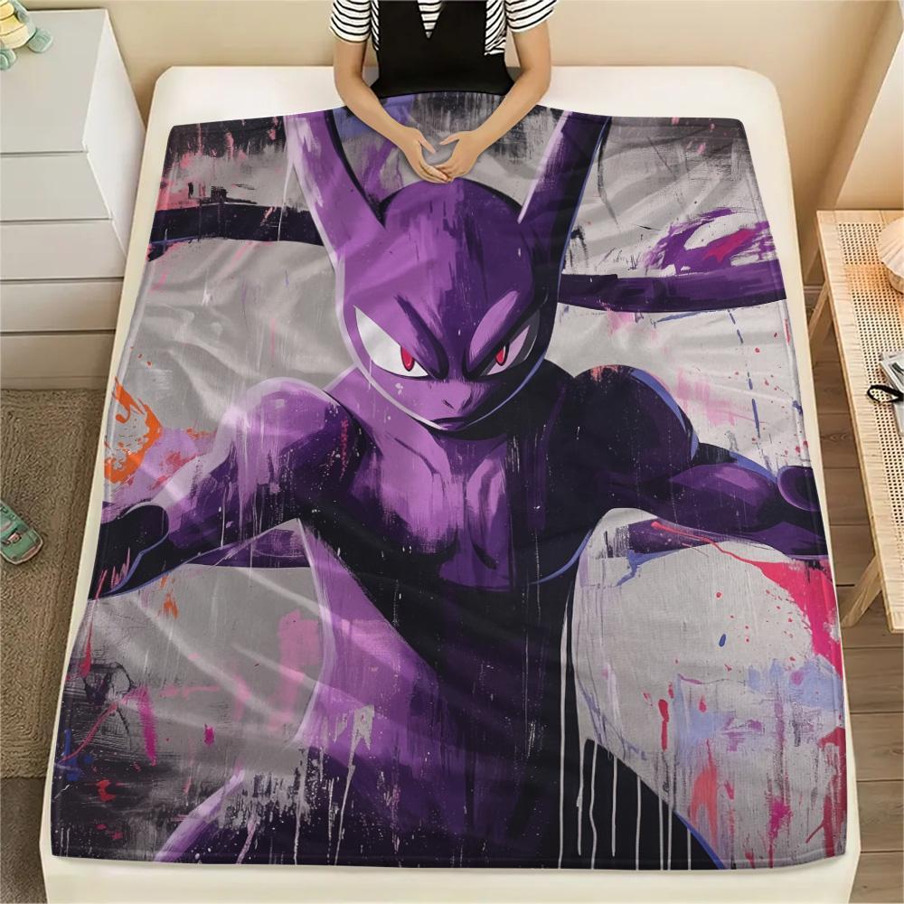 Coperta in Flanella con Stampa Mewtwo, Alta Qualità, Confortevole per Tutte le Stagioni, Arredamento per la Casa, Calore e Comfort