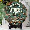 2D Flat, 1pc Vintage Aluminum Father'S Day Wall Sign | Circular Fishing Theme Rustic Decor with "Happy Father'S Day" Message, Wall Hanging, Reusable
