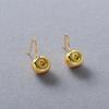 Niche Design Cold Wind Earrings Copper Plated 18K Real Gold Fat Water Drop Earrings Simple Temperament Daily Versatile Earrings