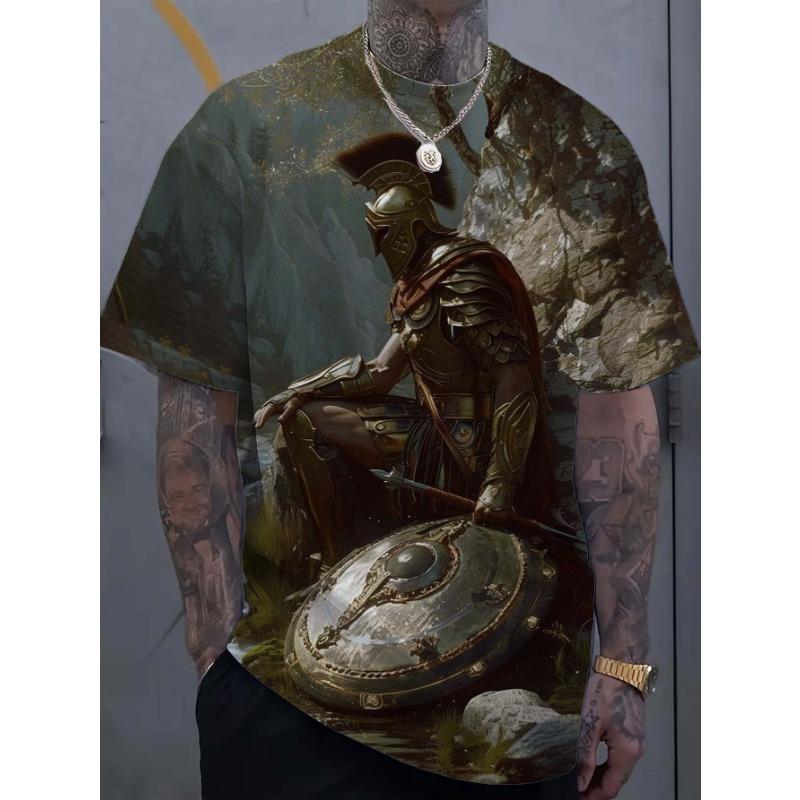 Pánská trička Spartan Vzor 3D Potisk Topy Trička Letní Móda Dámská Streetwear Nadměrné Unisex Tričko Pánské Oblečení