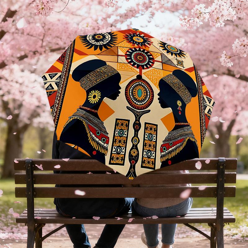 1PC African patterns Umbrella-8-Rib Reinforced, Automatic Open, Lightweight & Durable, Cute Fashion Accessory for Outdoor-Y0313