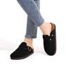 Fashion LItfun Fashion Comfy Cork Clogs With Adjustable Buckle Leather Cozy Cork Mules Soft Insole Clogs Sandals With Adjustable Buckle