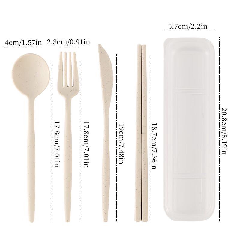 Eco-Friendly Wheat Straw Portable Cutlery Set