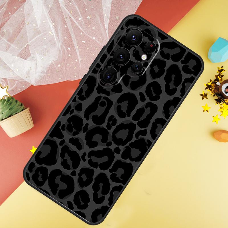 Leopard Print Black Cheetah Pattern Phone Case For Samsung Galaxy S25 FE S23 S21 S20 S22 S24 S26 Ultra S10 S26 Plus Cover Coque