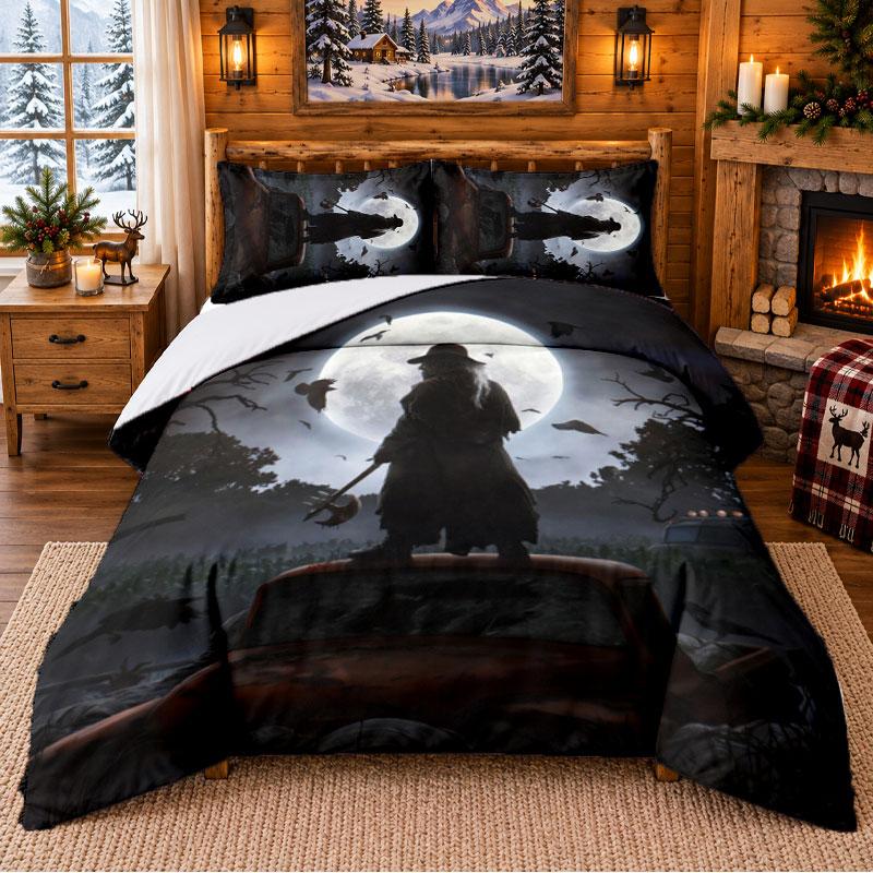 Jeepers Creepers The Creeper Pattern Bedding 3Pcs Set Bed Sheet And Pillowcases For Indoor Bedroom