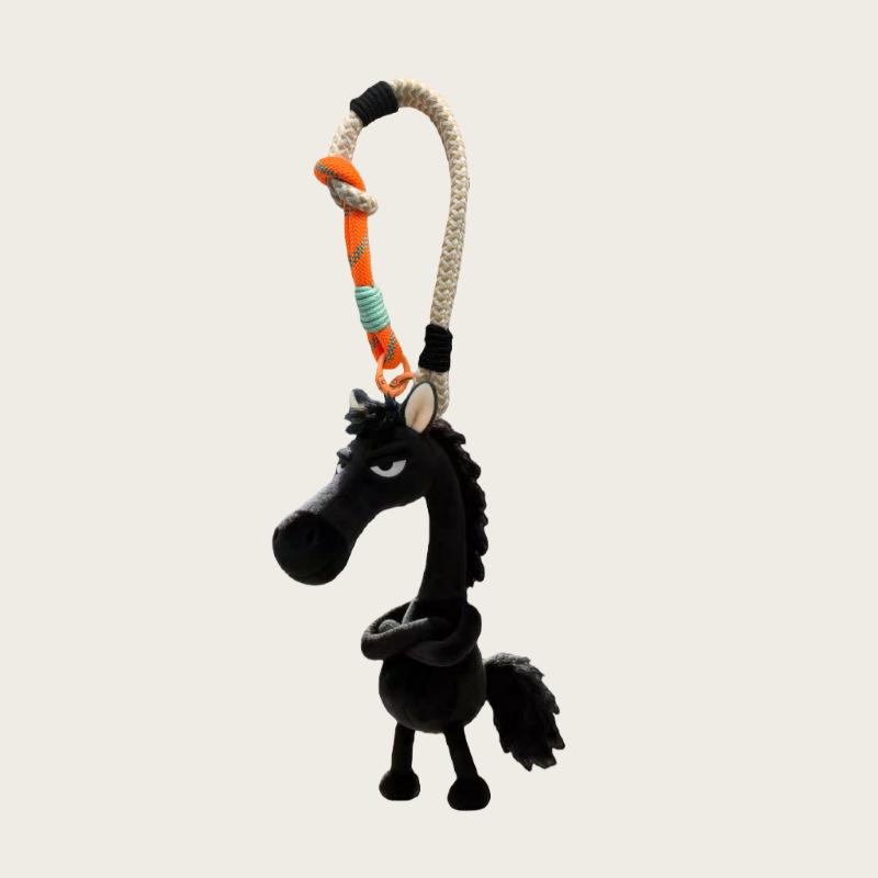 Horse Mascot Xiaohongshu, The Same Style, Day Selection, High Cold Black Horse Plush Keychain, Pony Pendant Pendant, Female