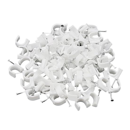 

100 шт. фиксированных зажимов, простая установка, круглые гвоздевые зажимы, высокопрочные металлические стальные гвозди, U-образные защелки, аксессуары для домашней электропроводки 4mm