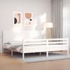 VidaXL Bed Frame with Headboard White 200x200 Cm Solid Wood 3194787