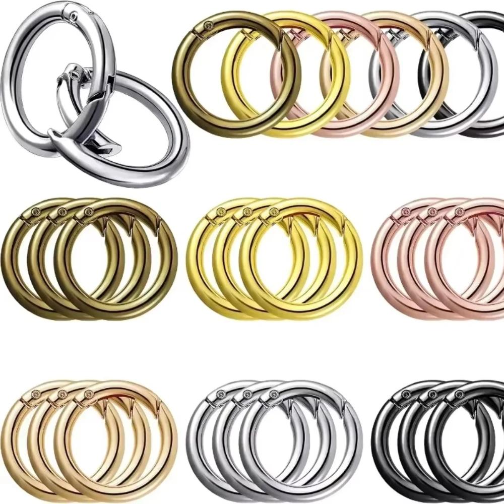 50/10pcs Metal O Ring Spring Clasps for DIY Jewelry Openable Round Carabiner Keychain Bag Clips Hook Dog Chain Buckles Connector