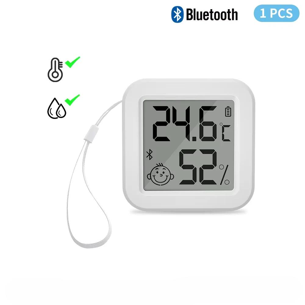 Bluetooth Temperature Humidity Sensor LCD Screen Tuya APP Remote Voice Control Google Thermometer Hygrometer with A String