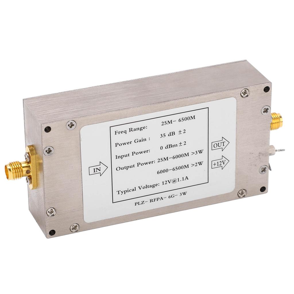 3W Wideband Signal Source Amplifier Module High Gain Flatness 12V RF Power Amplifier 25M‑6500MHz