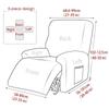 1/2/3 Seater Solid Color Elastic Recliner Sofa Cover Stretch Spandex  Armchair Covers Removable Couch Slipcovers Home
