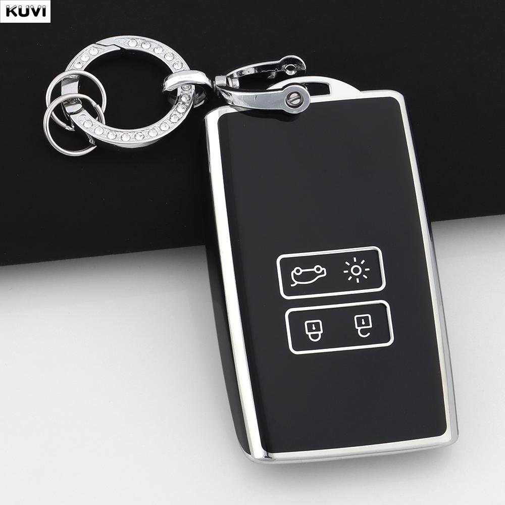 Soft TPU Shell Fob Holder Car Key Case Cover For Renault Espace 5 Kadjar Koleos Captur Megane 4 Talisman Arkana Dacia Sandero