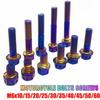 High Quality M6 Titanium Bolt With Drilled Holes 10/15/20/25/30/35/40/45/50/60 Titanium Flange Blue Hex Head Screws Motorcycle