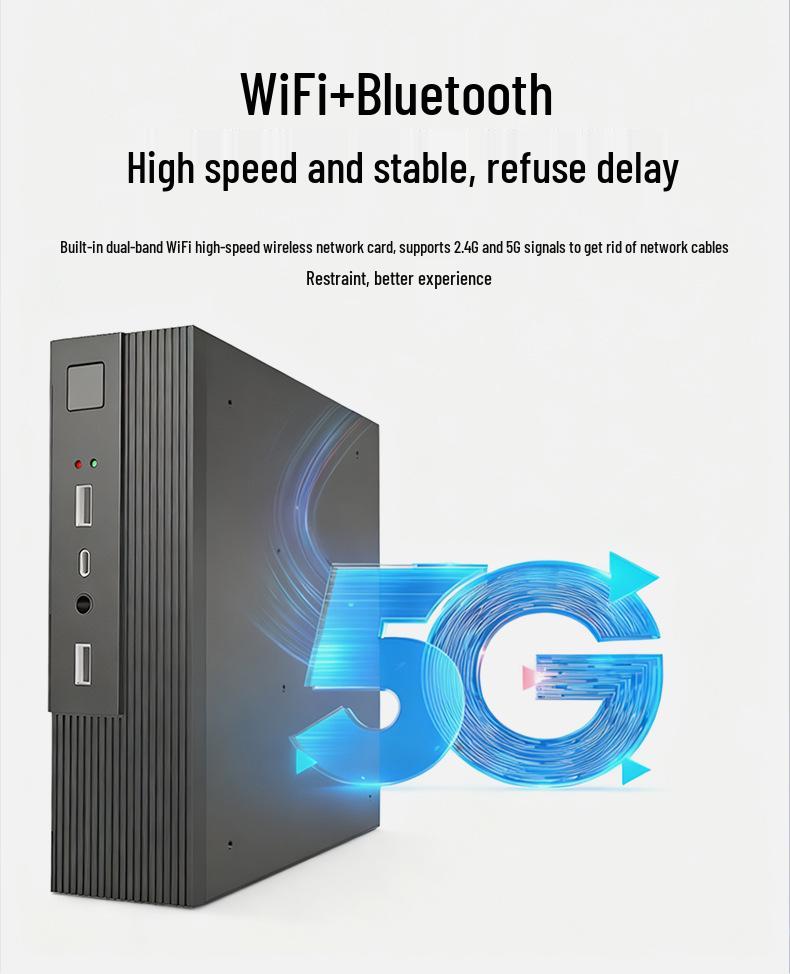 Mini PC Host: Compact HTPC for Home Office & Gaming, Portable Micro Computer for Small Industrial Applications