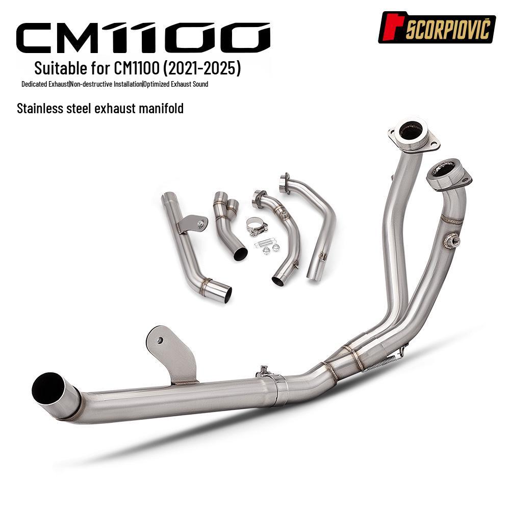 Non-invasive Install: Stainless Steel Front Exhaust Pipe for CM1100 Cruiser (2021-2025)