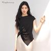 Raphenny Women's Asymmetric Round Neck Short Sleeve T-Shirt OD544
