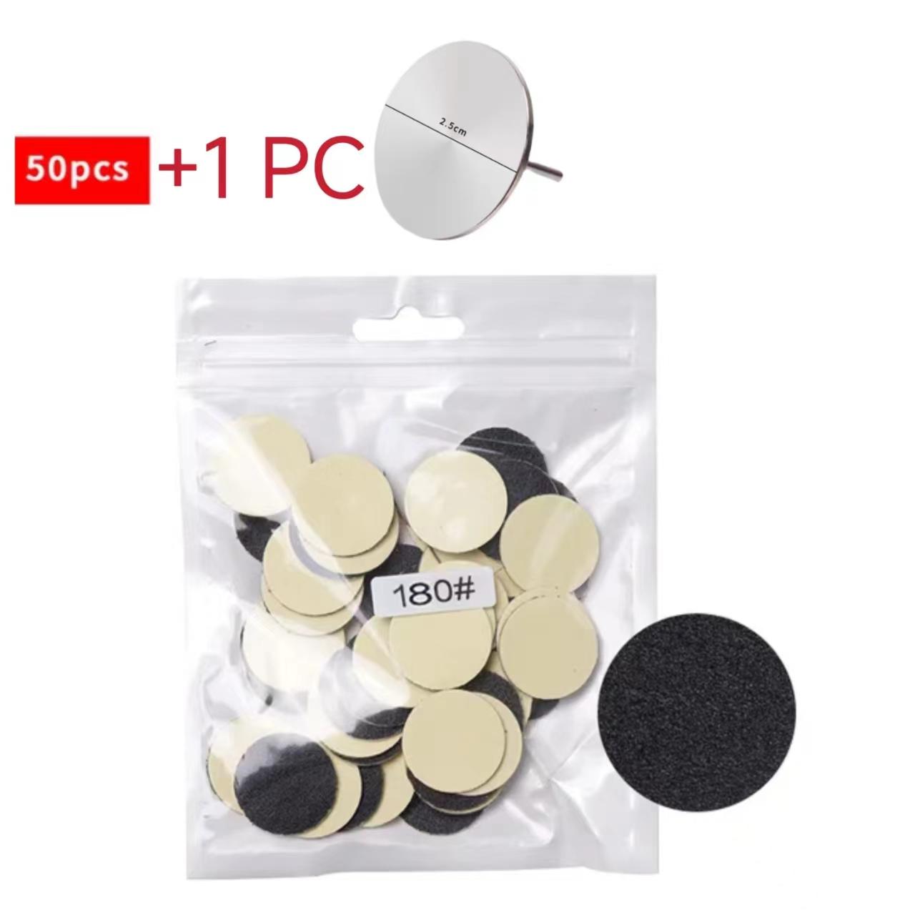 

25 мм наждачная бумага для омертвевшей кожи ног, умная пилка для педикюра, гибкий шлифовальный диск, инструмент, сменные насадки, пилки для кутикулы, мозоли 180# with disc чёрный