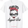 August Girl Wink Eye Unisex Face Born In Birthday Cotton T Shirt Made Usa Vintage Fashion Top For Everyday Wear