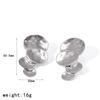 Stainless Steel Minimalist Oval PVD Plated Gold Mixed Color Ear Stud Women's Daily Waterproof Jewelry Accessorie Earrings