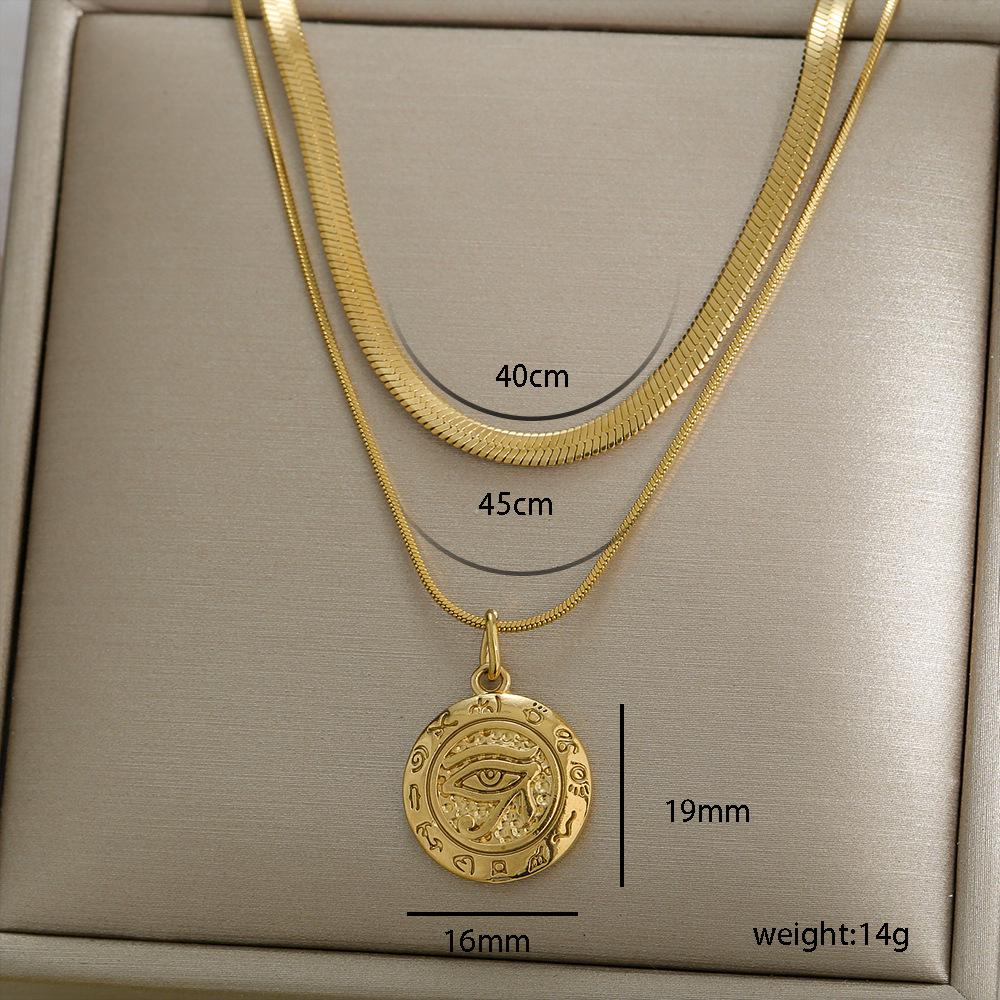 Custom 304 Stainless Steel 18K Gold Plated PVD Doble Collarbone Necklace Waterproof Heart Butterfly Pendant Women