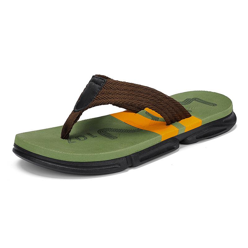 

Large size men s two-color pinch flip-flops outdoor trend casual beach shoes indoor and outdoor breathable slippers 45