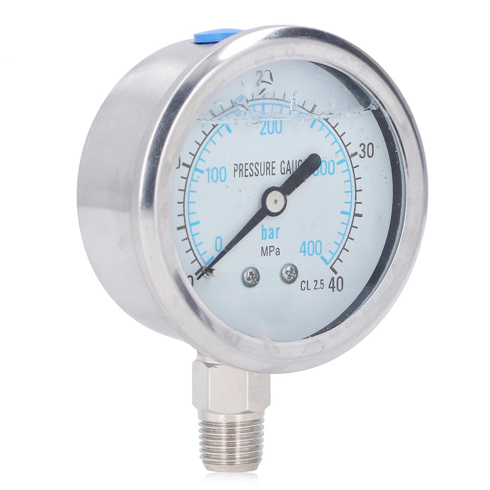 

Манометр вакуумный с прозрачным циферблатом, корпус из нержавеющей стали для промышленности и быта, 1/4 NPT, 0~40 МПа