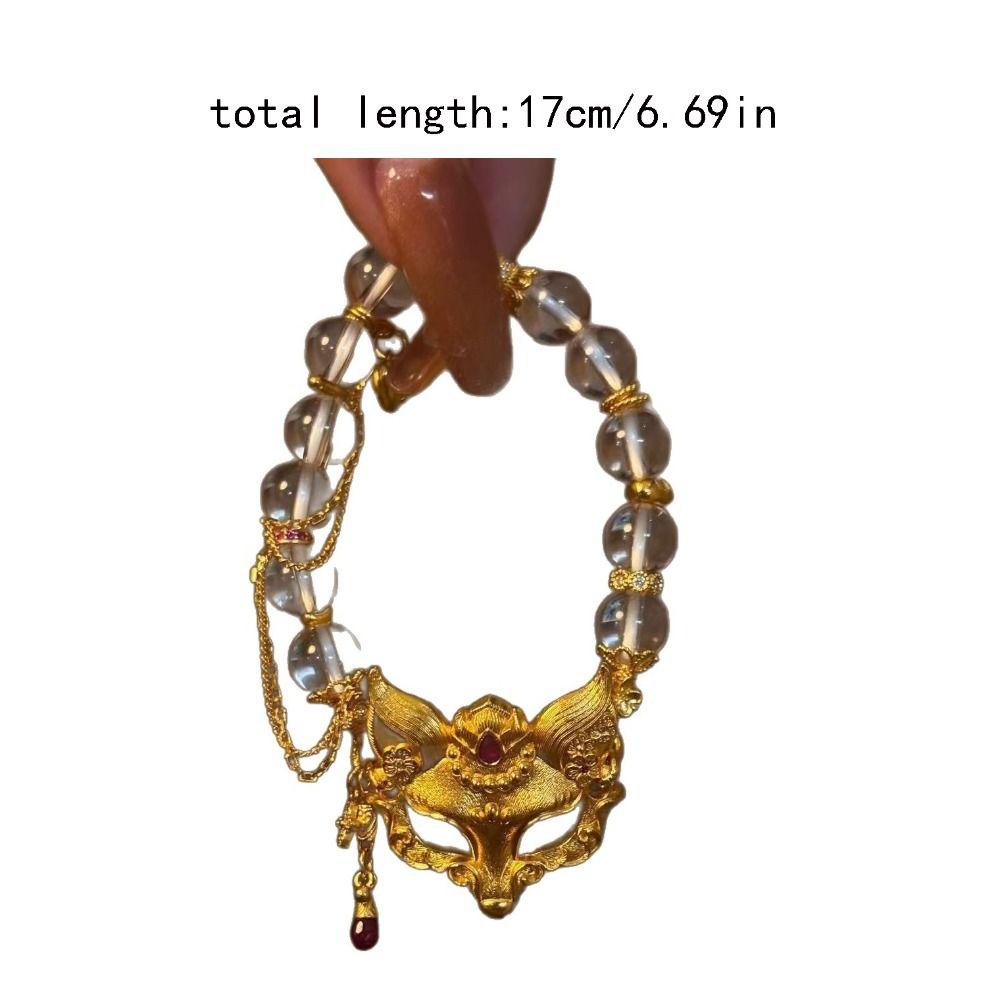 Elegant Chinese Style Necklace Zinc Zinc Alloy Handmade Bead Bracelet Vixen Mask Bracelet  Gift