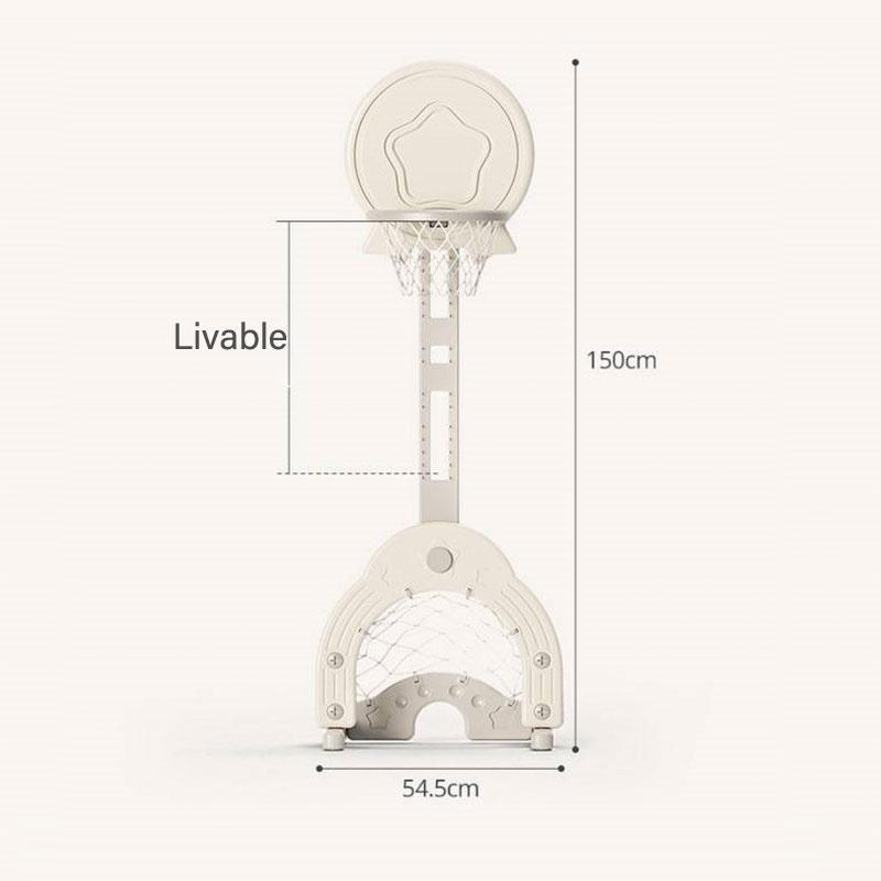 Kinder-Basketballständer, 3-in-1 verstellbarer Basketballrahmen, Fußballtor, Basketballständer-Set für drinnen und draußen