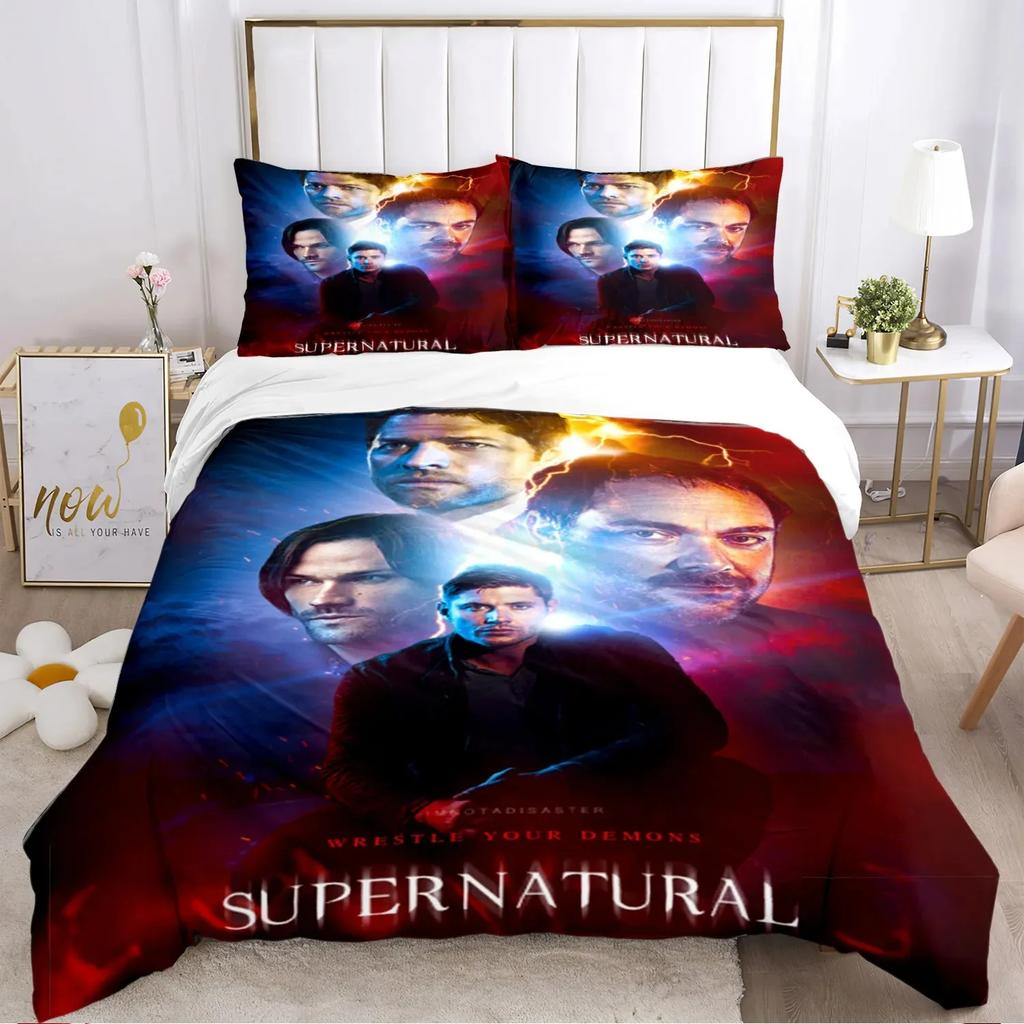 Nadpřirozená povlečení Twin Queen King Plná velikost Jednolůžko Dvojlůžko Povlak na peřinu Povlak na polštář Postel Kluci Dívky Dospělí