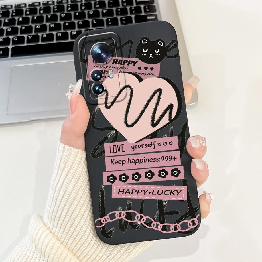 For Xiaomi 12 Pro Case Mi 12 12X 12S Cover Cute Cartoon Rabbit Panda Soft Silicone Lens Protective Cases For Xiaomi 12S Pro Capa