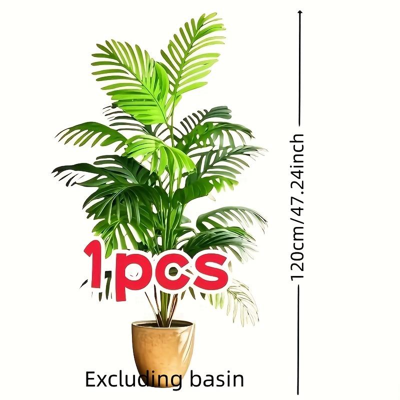 120cm Umělá palma odolná proti UV záření - Umělá rostlina s realistickými texturovanými listy, ideální pro vnitřní/venkovní domácí a kancelářskou dekoraci (Hrnec není součástí dodávky)