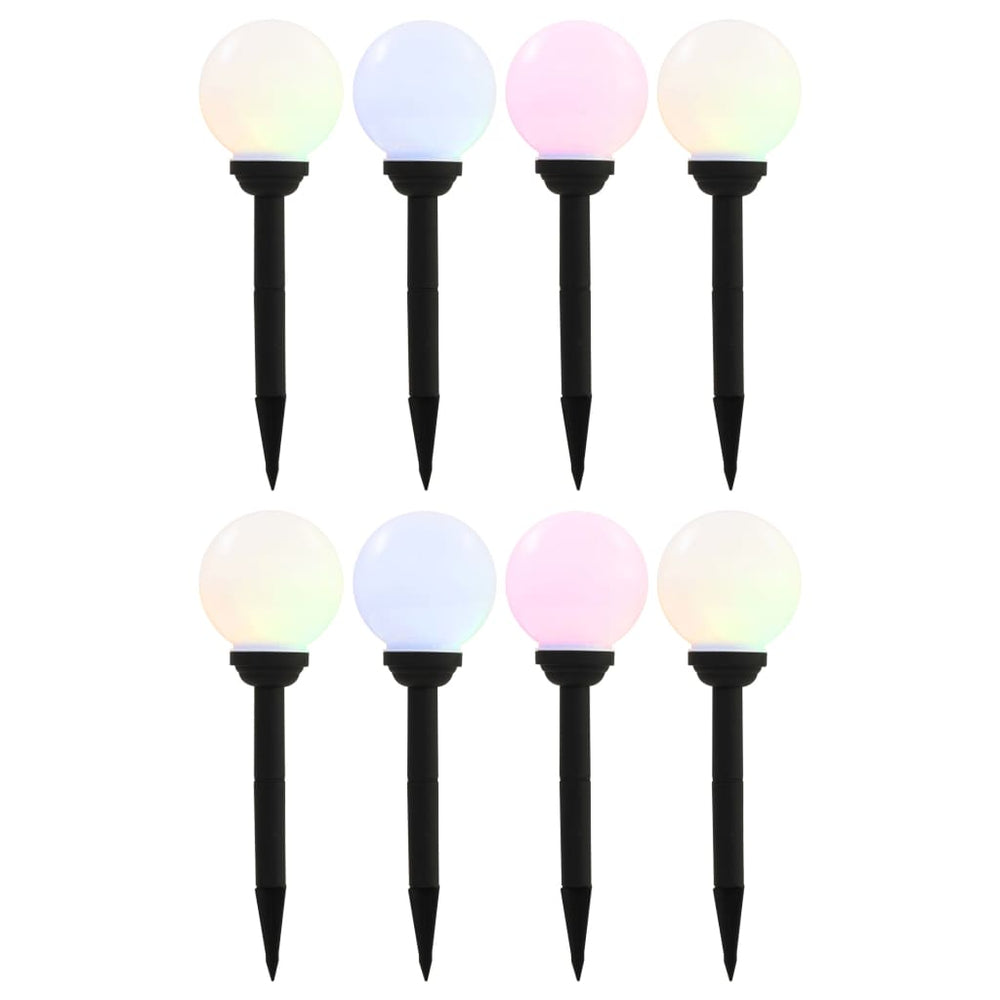 Lampes solaires sphériques LED de jardin 8 pcs 15 cm RVB