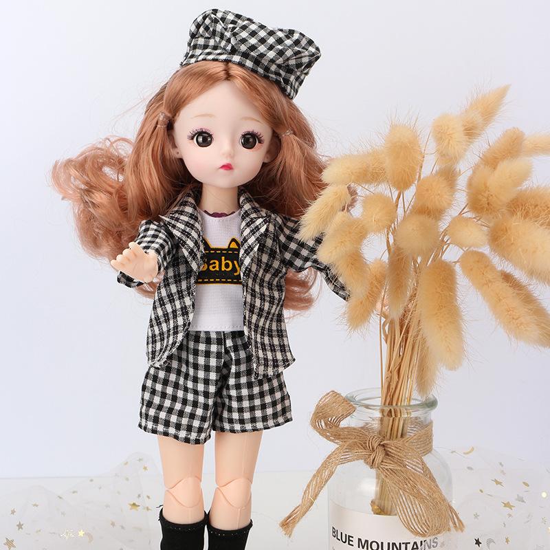 

30 см мини подвижная 20 шарнирная кукла игрушка для девочек 3D большие глаза BJD принцесса полная одежда коллекция платьев детская кукла подарок B